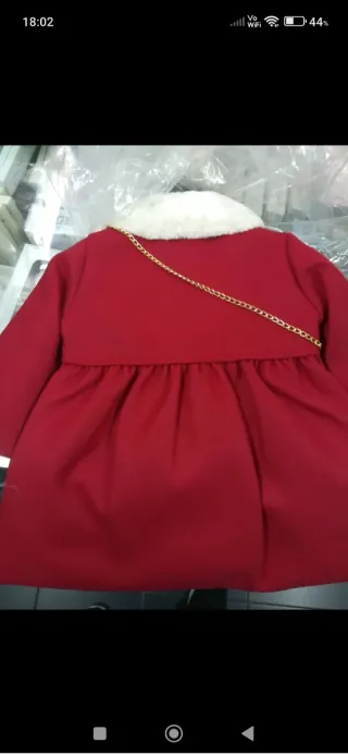 Cappotto bambina con pelliccia e borsetta