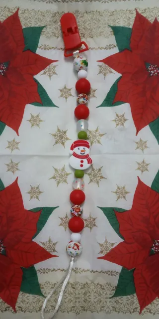 Chupetero Navideño de silicona. Personalizable.