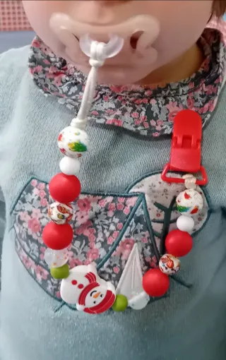 Chupetero Navideño de silicona. Personalizable.