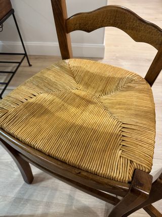 Sedie in legno e vimini (4 unità)