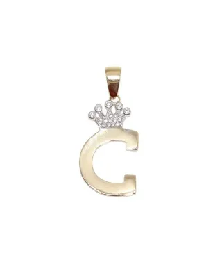 Colgante Letra C con Circonitas - Oro 18K