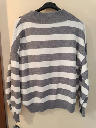 Jersey rayas DBT gris y blanco Talla L