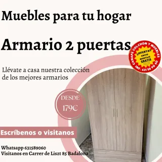 Armario 2 puertas madera