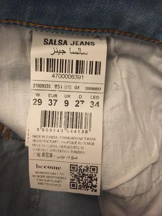 Pantalón vaquero Salsa Talla 37