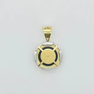 Colgante Medusa Onix Greca 18K
