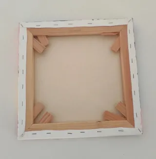 Lienzo Pintado a Mano Perro con Flor