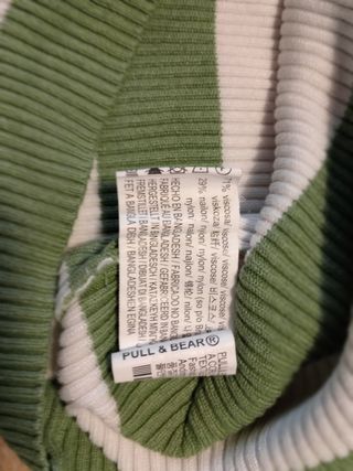 Crop Top Pull & Bear rayas verde y blanco