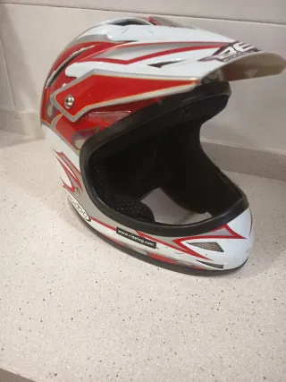 Casco BMX / Cross Blanco y Rojo