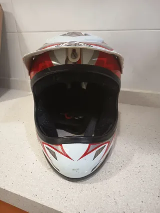 Casco BMX / Cross Blanco y Rojo