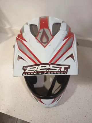 Casco BMX / Cross Blanco y Rojo