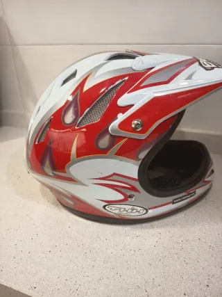 Casco BMX / Cross Blanco y Rojo