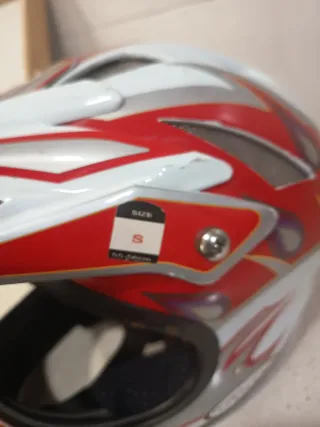 Casco BMX / Cross Blanco y Rojo