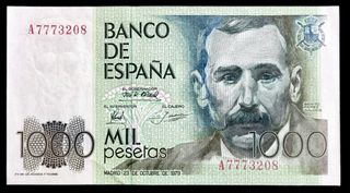 1979 ESPAÑA. 1000 PESETAS. PRIMERA SERIE “A” EBC+