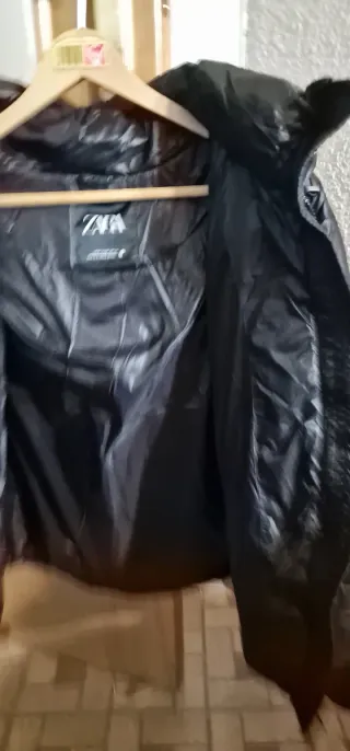 Plumas Zara Negra Mujer