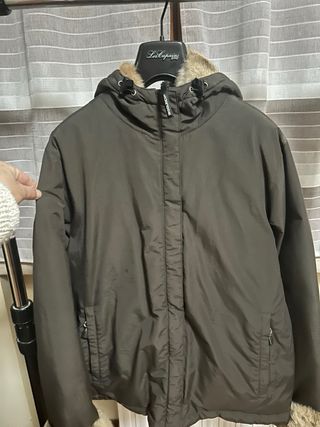 Woolrich Giacca Marrone con Cappuccio e Pelliccia