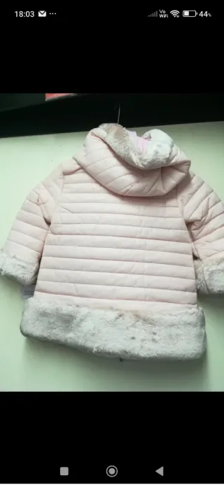 Giubbotto neonata rosa con pelliccia