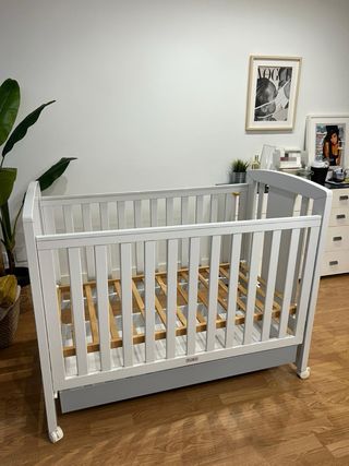 Cuna Trama Star Blanco Roto- Gris