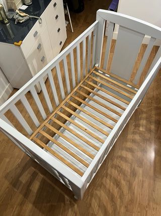 Cuna Trama Star Blanco Roto- Gris