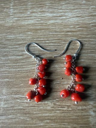 Orecchini grappolo corallo rosso