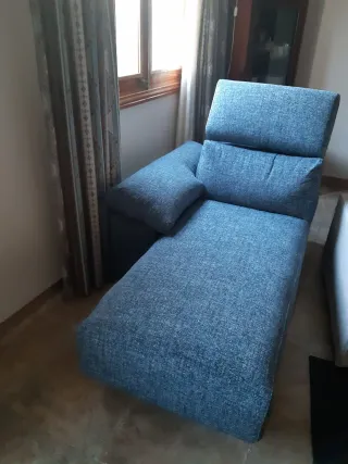 Chaiselongue azul tela antimanchas nueva