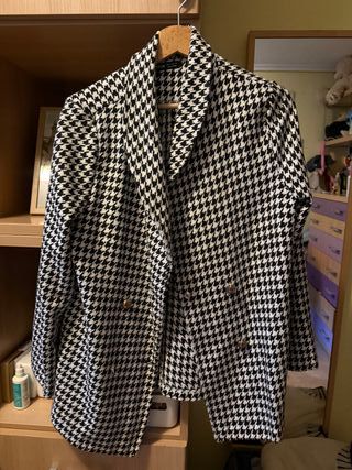 Americana SHEIN estampado pata de gallo