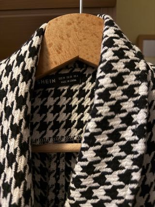 Americana SHEIN estampado pata de gallo