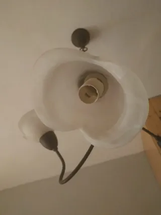 Conjunto Lámparas de mesa y techo cristal