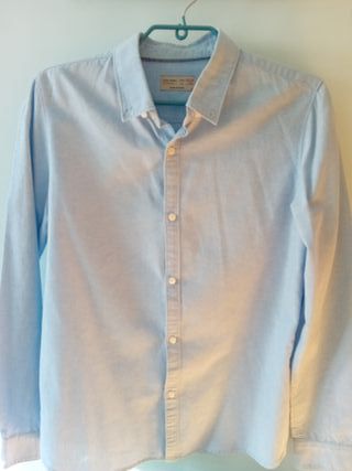 Camisa Zara Azul Claro Hombre Talla M