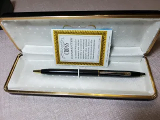 Penna sfera Cross nera vintage con scatola