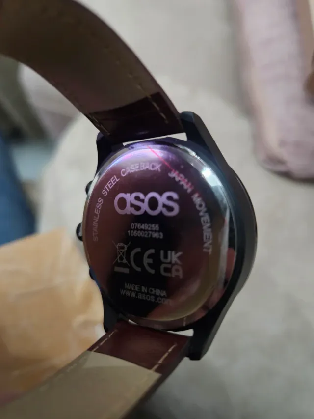 Orologio ASOS Cavaliere Nero/Marrone Nuovo