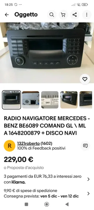 Navigatore Stereo Mercedes Benz Originale