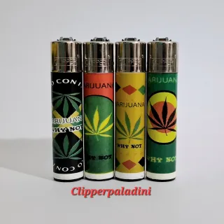 Accendini Clipper Set 4pz Marijuana