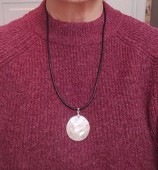 Collar Piel Negro Nácar