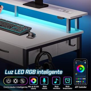 Escritorio Gaming con Cajones y LED