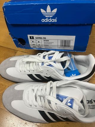 Zapatillas Adidas Samba Gris y Blanco