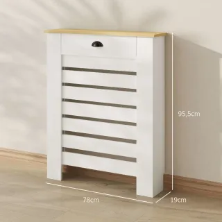 Cubre Radiador MDF con Cajón Blanco