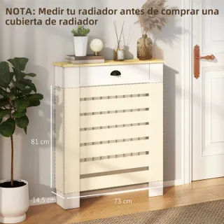 Cubre Radiador MDF con Cajón Blanco