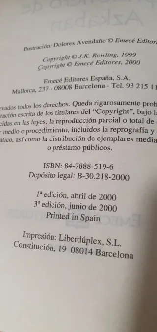 3° Edición. Harry Potter y el prisionero de Azkaba