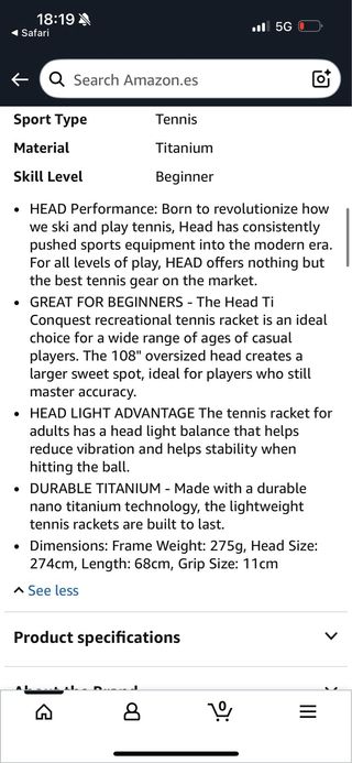 Raqueta Tenis Head Ti Conquest