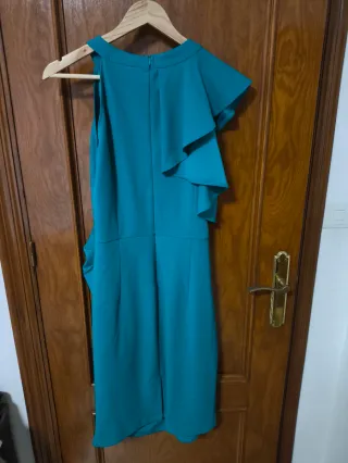 Vestido MUSOL Teal con volantes