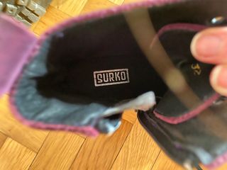 Botas cuero moradas punk rock cremallera