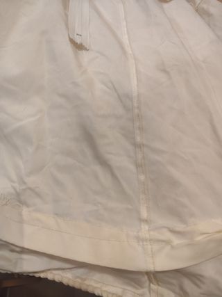 Traje de flamenca beige y buganvilla