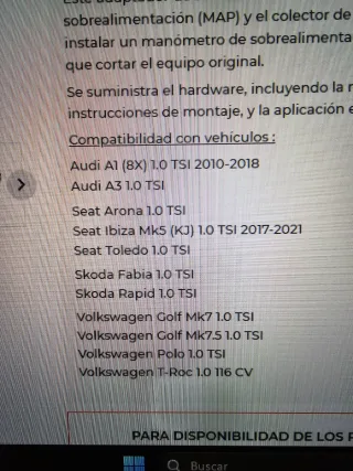 Adaptador Reloj Turbo Forge 1.0 TSI