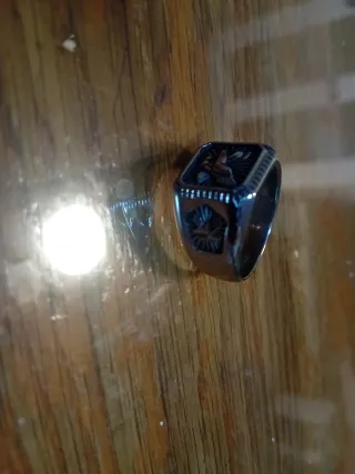 Anillo Sello Negro y Dorado