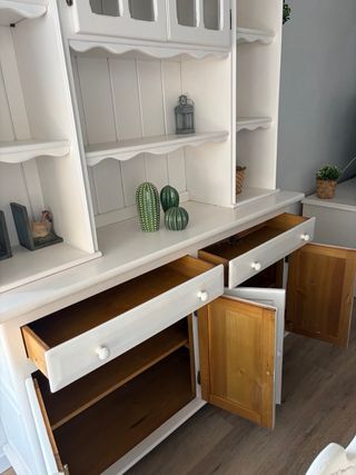 Aparador de madera maciza blanco