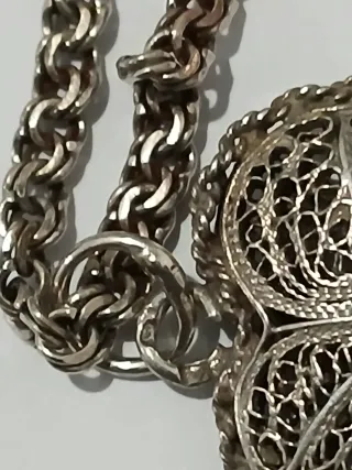 Fio Prata 925 + Pendente Filigrana Coração,Prata