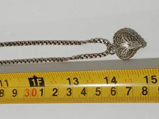 Fio Prata 925 + Pendente Filigrana Coração,Prata