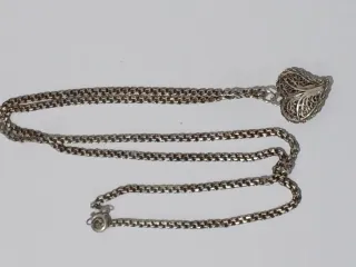 Fio Prata 925 + Pendente Filigrana Coração,Prata