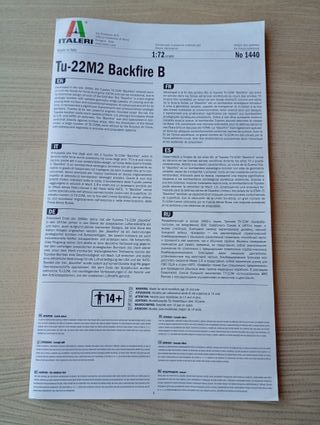 TU-22M2 BACKFIRE-B MAQUETA ITALERI 1/72