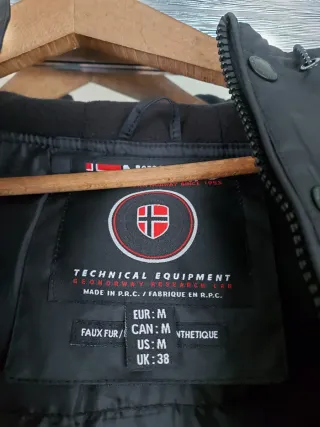 Anorak Geographical Norway Negro Hombre